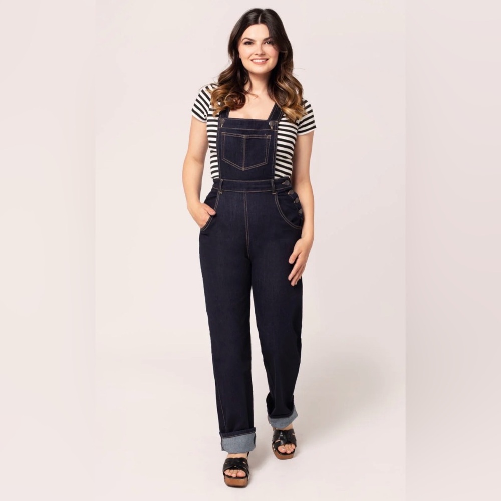 Hell Bunny Elly May Pinafore Denim Overalls